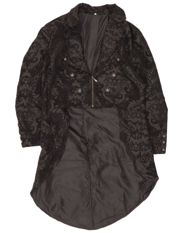 Vintage Womens Tailcoat Blazer Jacket UK 20 2XL Black Paisley