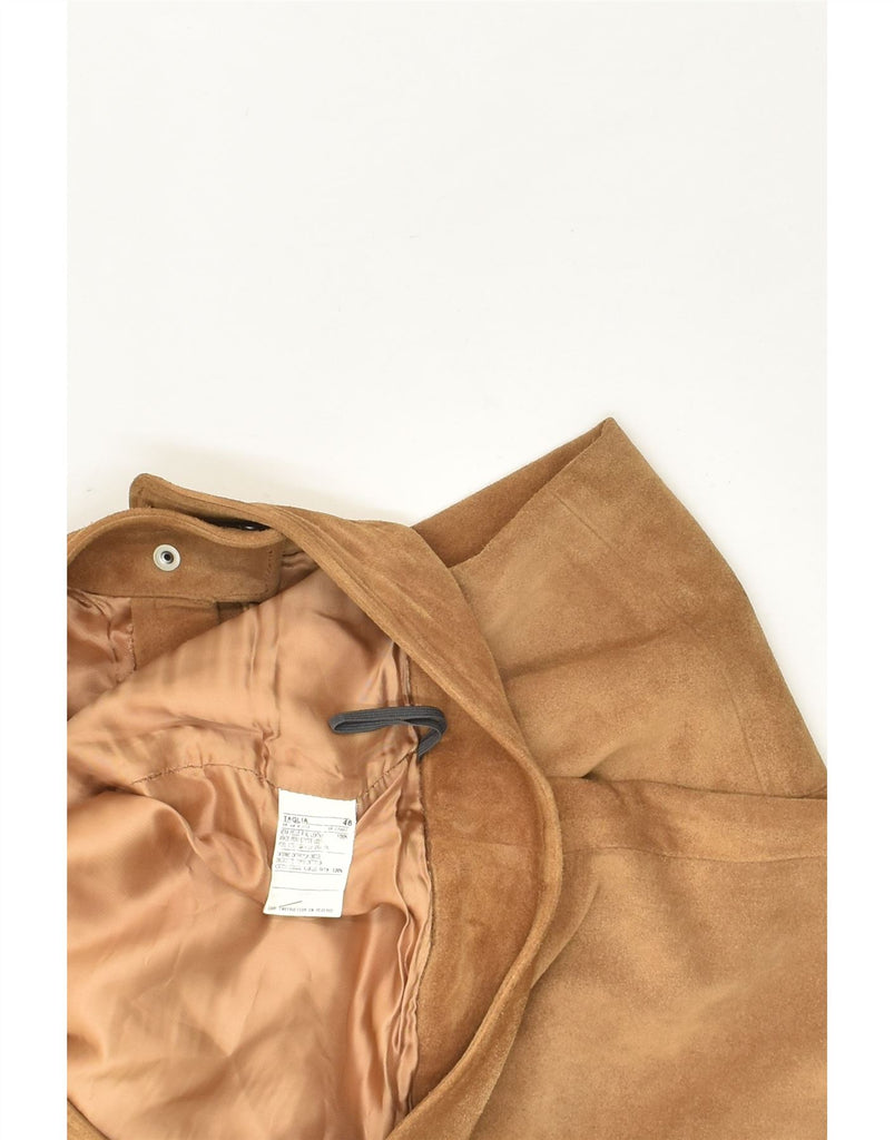 BENETTON Womens Bootcut Casual Trousers IT 46 Large W32 L32 Brown Suede | Vintage Benetton | Thrift | Second-Hand Benetton | Used Clothing | Messina Hembry 