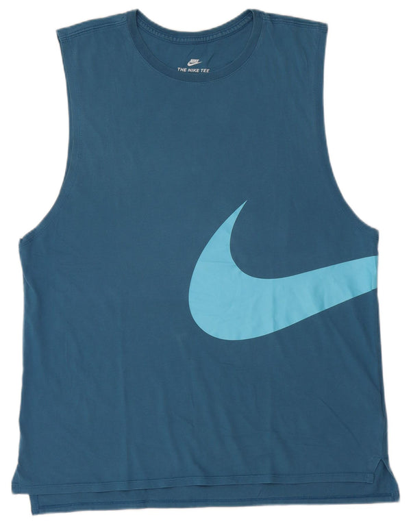 Nike Mens Athletic Fit  Graphic Vest Top Medium Blue Cotton