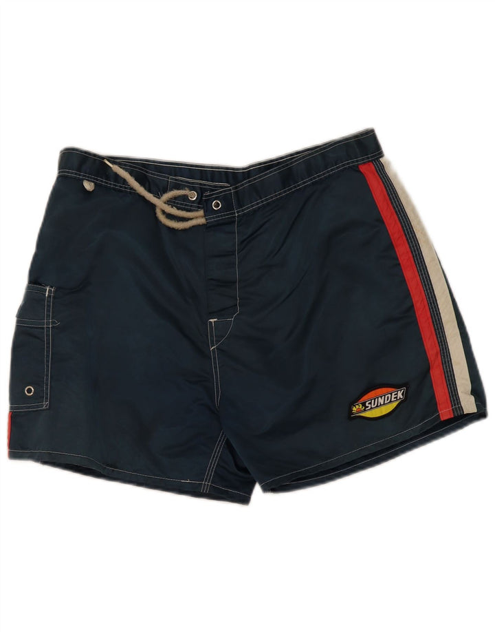 Sundek Mens Swimming Shorts Medium  Blue Colourblock Nylon