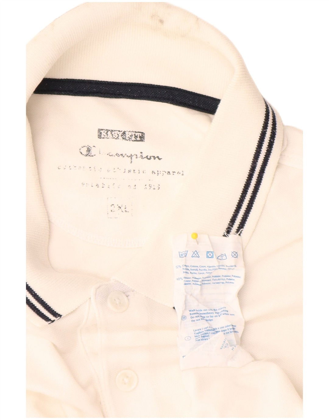 Champion Mens Polo Shirt 2XL White Cotton