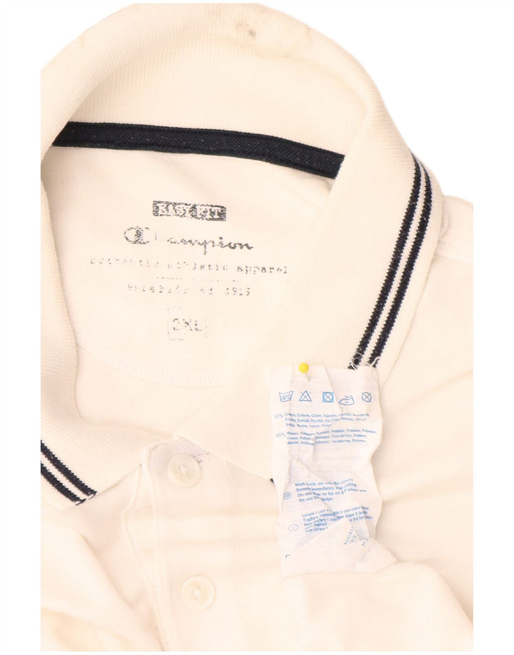 Champion Mens Polo Shirt 2XL White Cotton