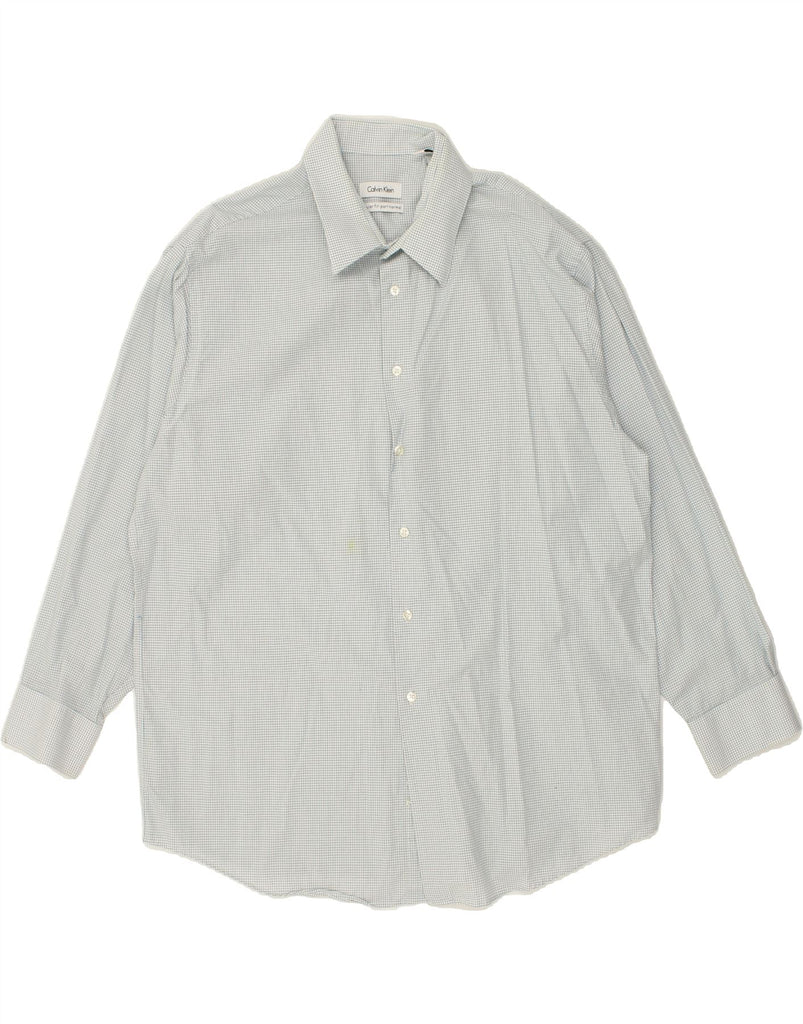 CALVIN KLEIN Mens Regular Fit Shirt Size 17 1/2 32/33 XL Grey Check Cotton | Vintage Calvin Klein | Thrift | Second-Hand Calvin Klein | Used Clothing | Messina Hembry 