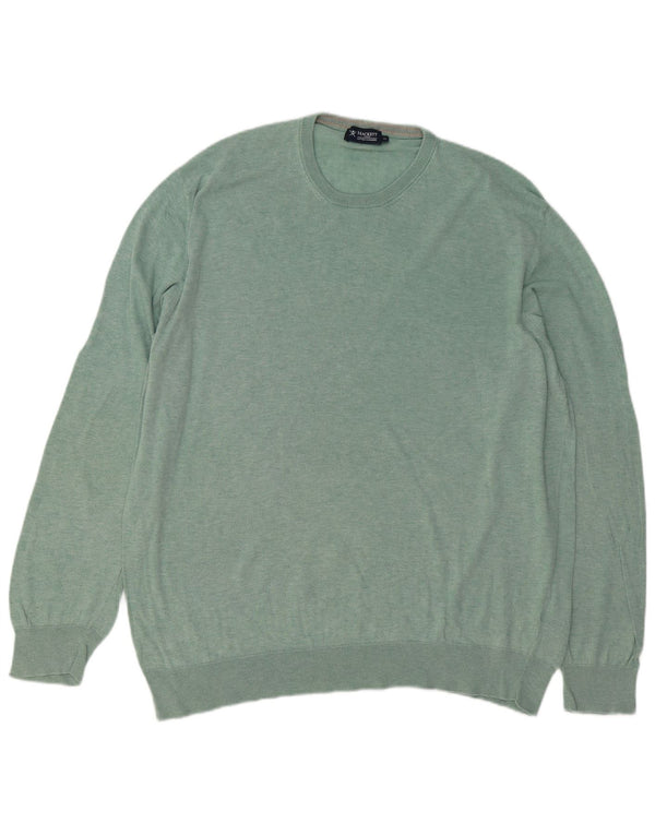 Hackett Mens Crew Neck Jumper Sweater 2XL Green Cotton