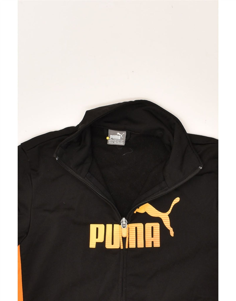 PUMA Boys Graphic Tracksuit Top Jacket 9-10 Years Black Polyester | Vintage Puma | Thrift | Second-Hand Puma | Used Clothing | Messina Hembry 