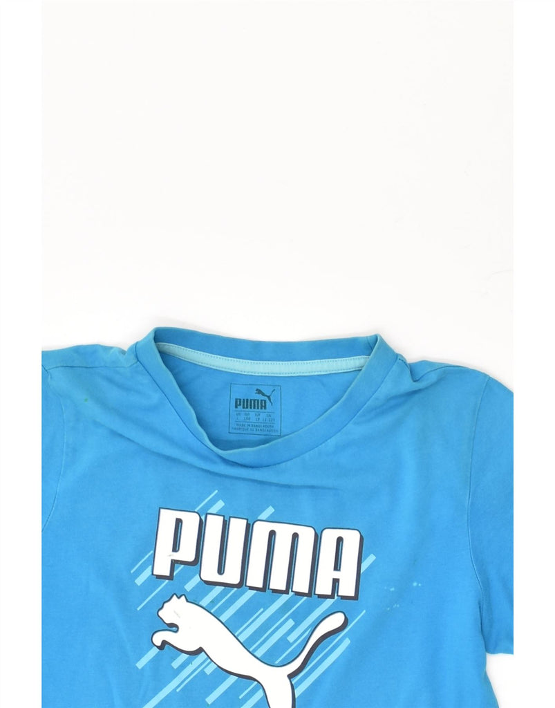 PUMA Boys Graphic T-Shirt Top 11-12 Years Blue Cotton | Vintage Puma | Thrift | Second-Hand Puma | Used Clothing | Messina Hembry 