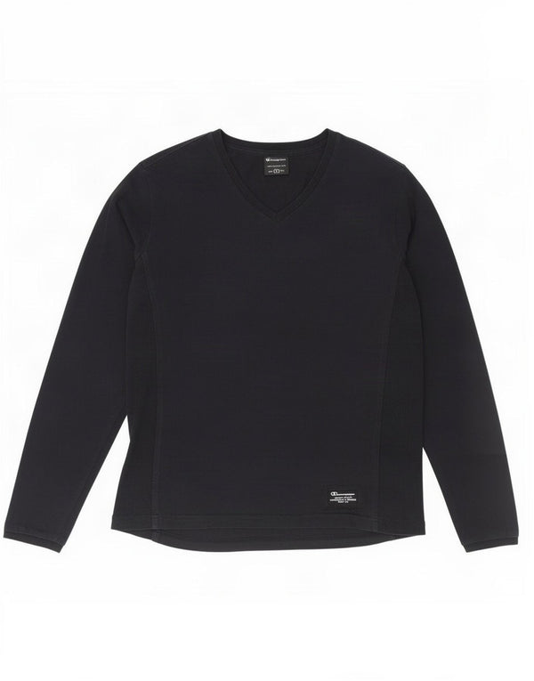 Champion Womens Top Long Sleeve UK 16 Large Navy Blue