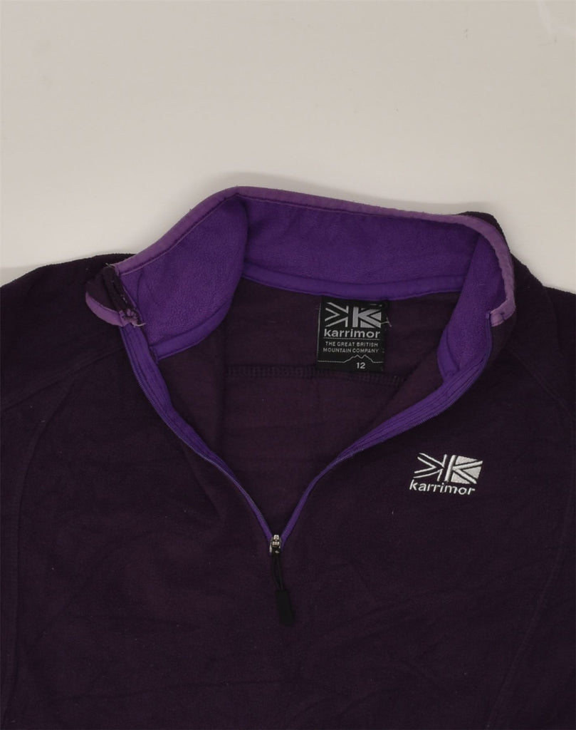 KARRIMOR Womens Zip Neck Fleece Jumper UK 12 Medium  Purple Polyester | Vintage Karrimor | Thrift | Second-Hand Karrimor | Used Clothing | Messina Hembry 