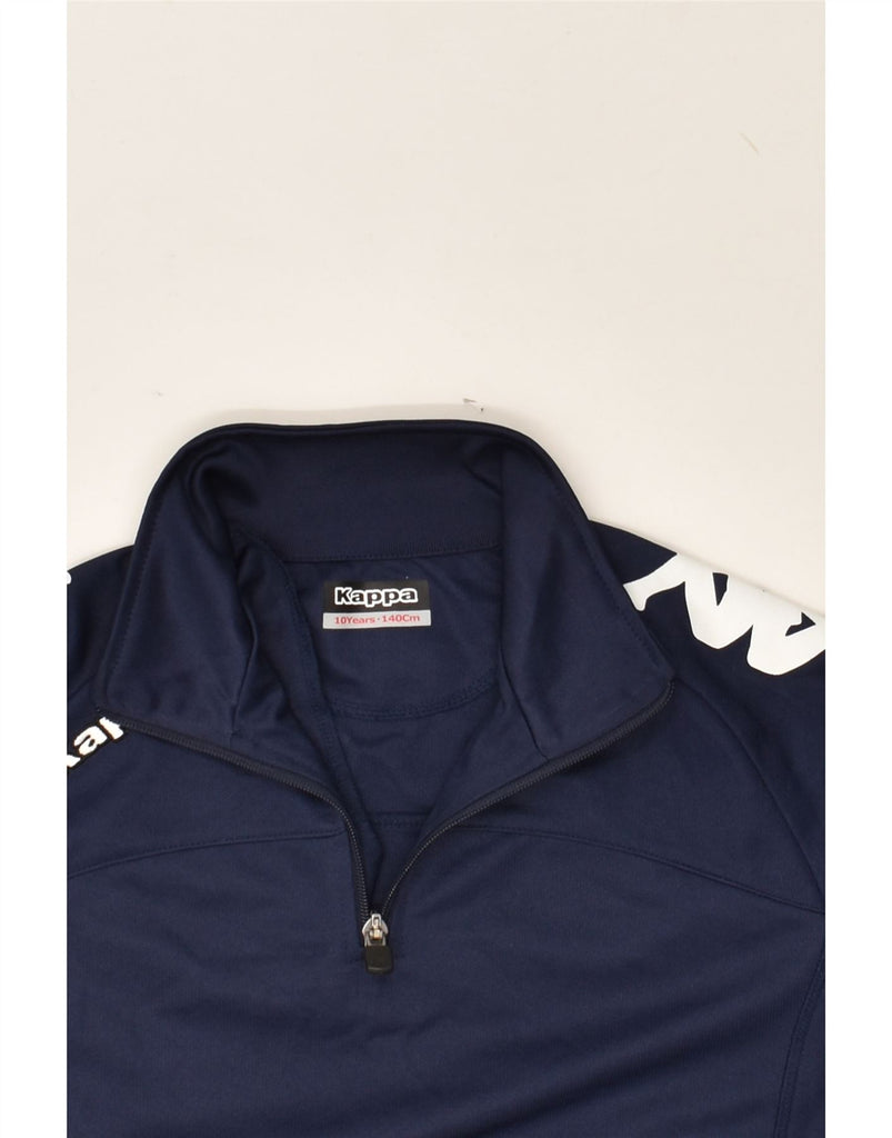 KAPPA Boys Graphic Zip Neck Pullover Tracksuit Top 9-10 Years Navy Blue | Vintage Kappa | Thrift | Second-Hand Kappa | Used Clothing | Messina Hembry 