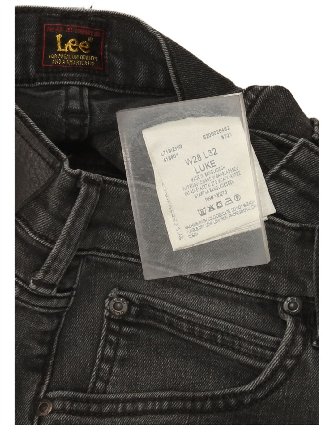 Lee Mens Luke Slim Jeans W28 L32 Grey Cotton