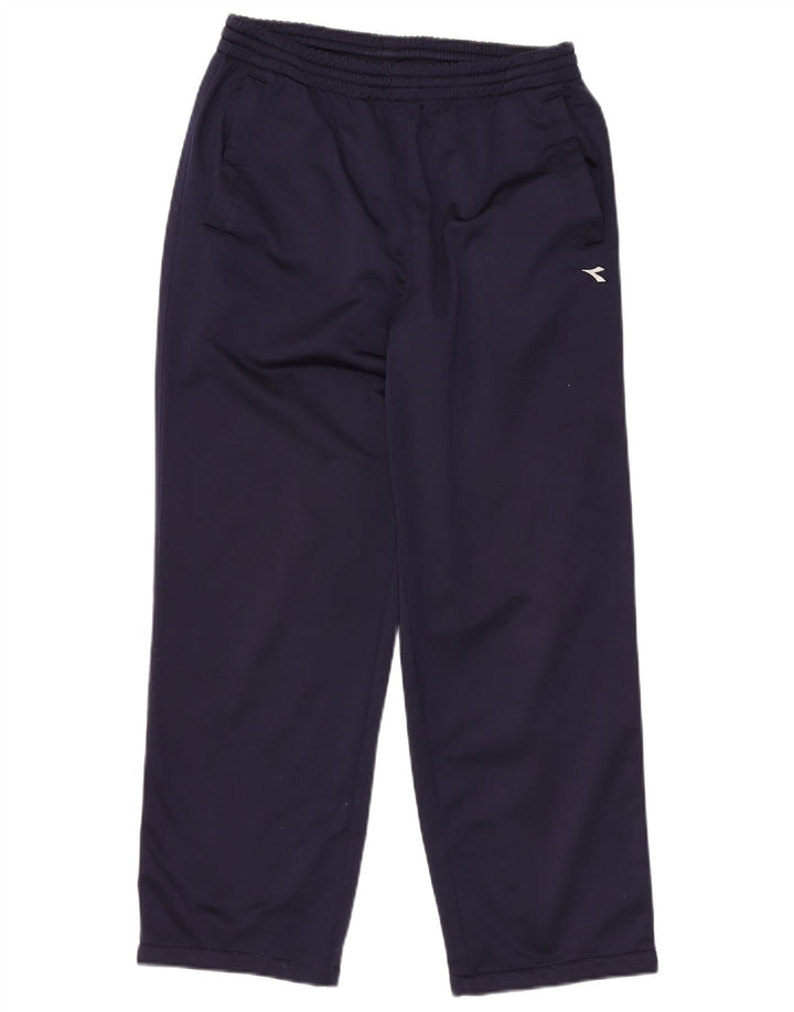 DIADORA Womens Tracksuit Trousers UK 16 Large Navy Blue Polyester