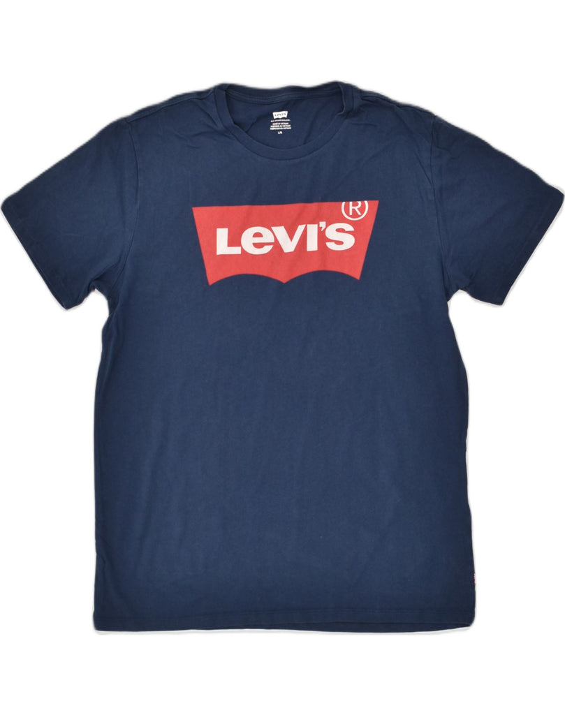 LEVI'S Mens Graphic T-Shirt Top Large Navy Blue Cotton | Vintage Levi's | Thrift | Second-Hand Levi's | Used Clothing | Messina Hembry 