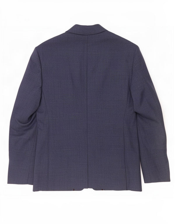 Zara Mens 2 Button Blazer Jacket EU 52 Large Blue Polyester
