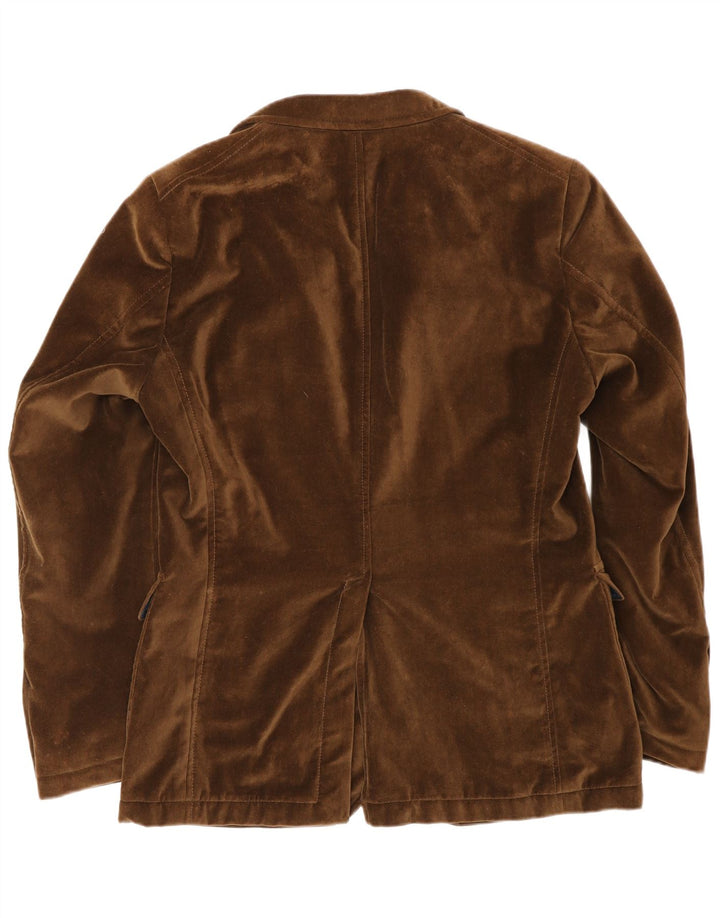 Joop Mens 2 Button Velvet Blazer Jacket IT 46 Small Brown Cotton