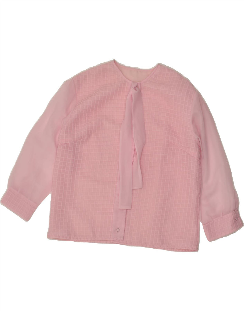 VINTAGE Womens Front Tie Shirt Blouse UK 10 Small Pink Check | Vintage Vintage | Thrift | Second-Hand Vintage | Used Clothing | Messina Hembry 