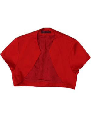 DEBUT Womens Bolero Jacket UK Small Red Polyester Vintage