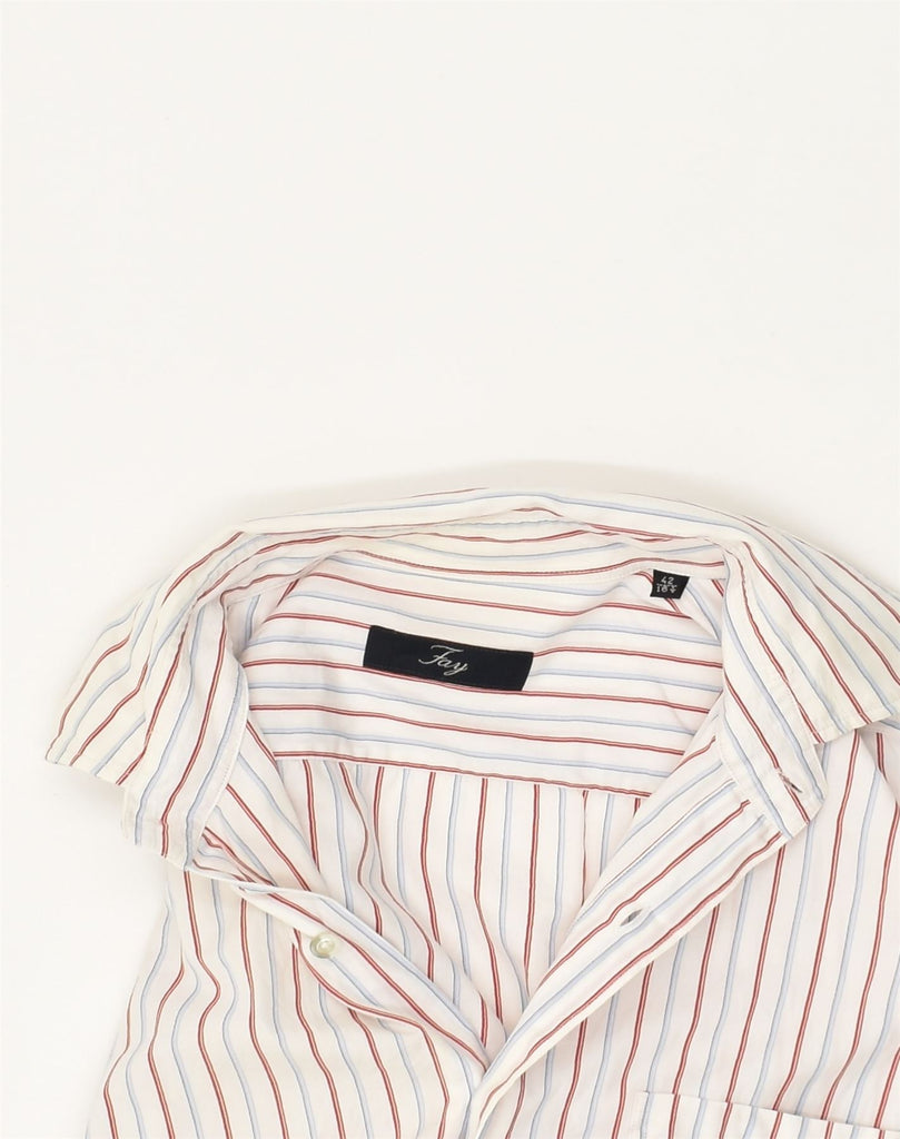 FLY Mens Shirt UK 42 16 1/2 Large Off White Striped Cotton | Vintage Fly | Thrift | Second-Hand Fly | Used Clothing | Messina Hembry 