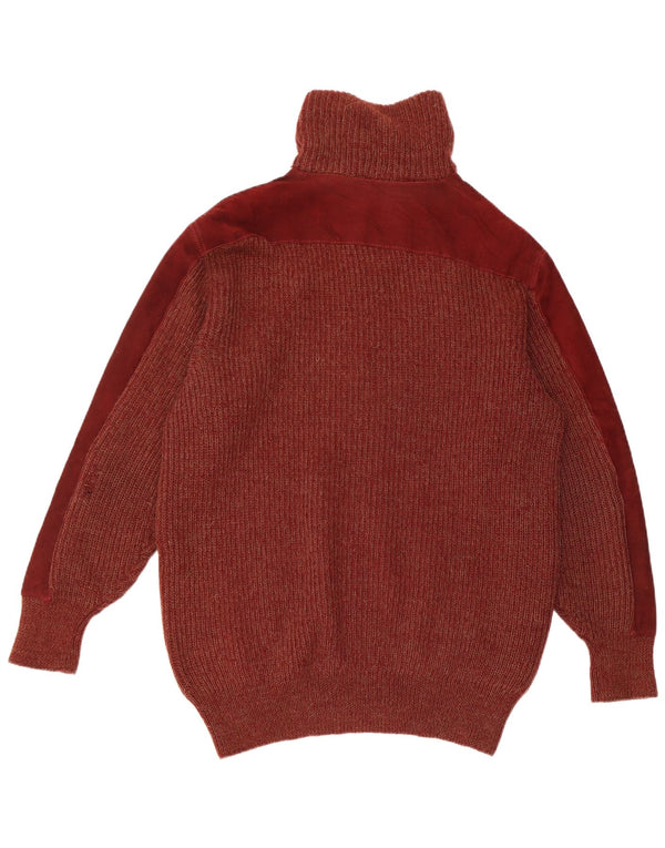Nazareno Gabrielli Mens Cardigan Sweater Large Burgundy Alpaca Wool