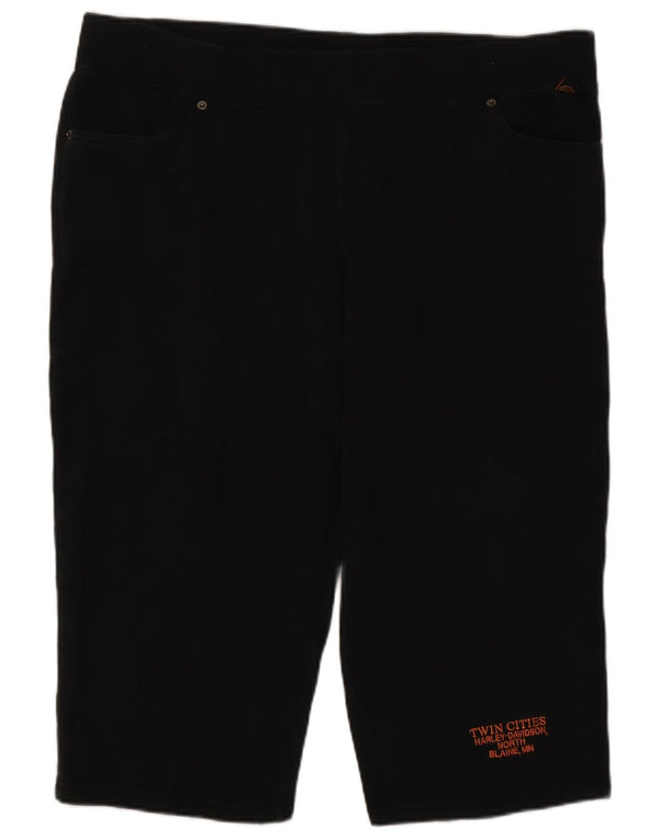 Harley Davidson Womens Capri Casual Trousers Large W40 Black Cotton