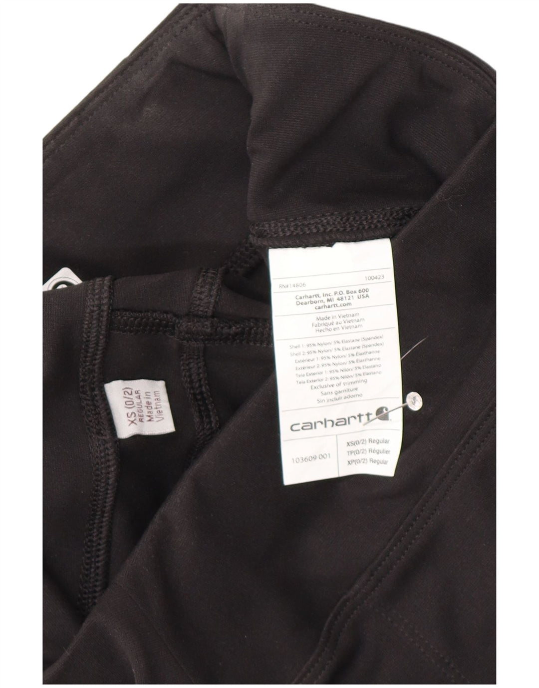 Carhartt Womens Regular Leggings US 0/2 XS Black Nylon