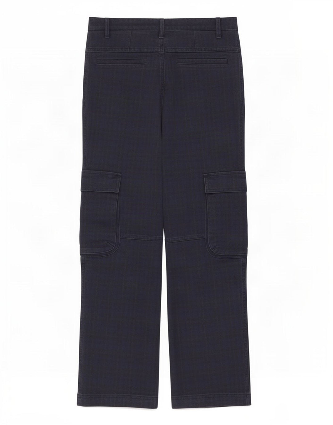 Zara Womens Straight Cargo Trousers Medium W28 L28 Navy Blue Check