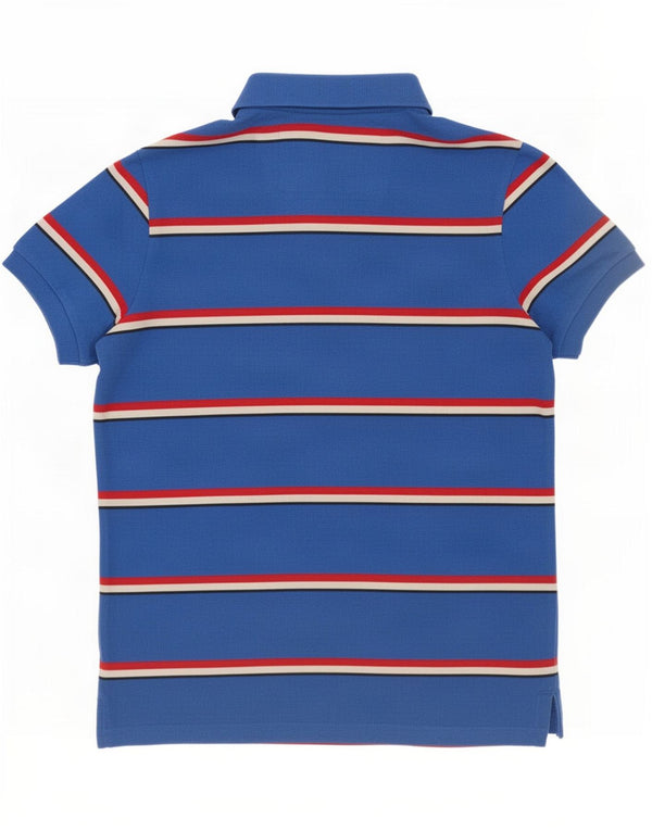 Superdry Mens Polo Shirt Large Blue Striped Cotton
