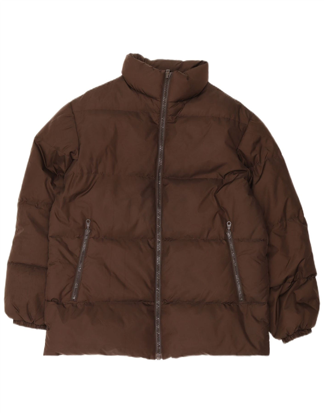Benetton Mens Padded Jacket UK 38 Medium Brown Polyamide