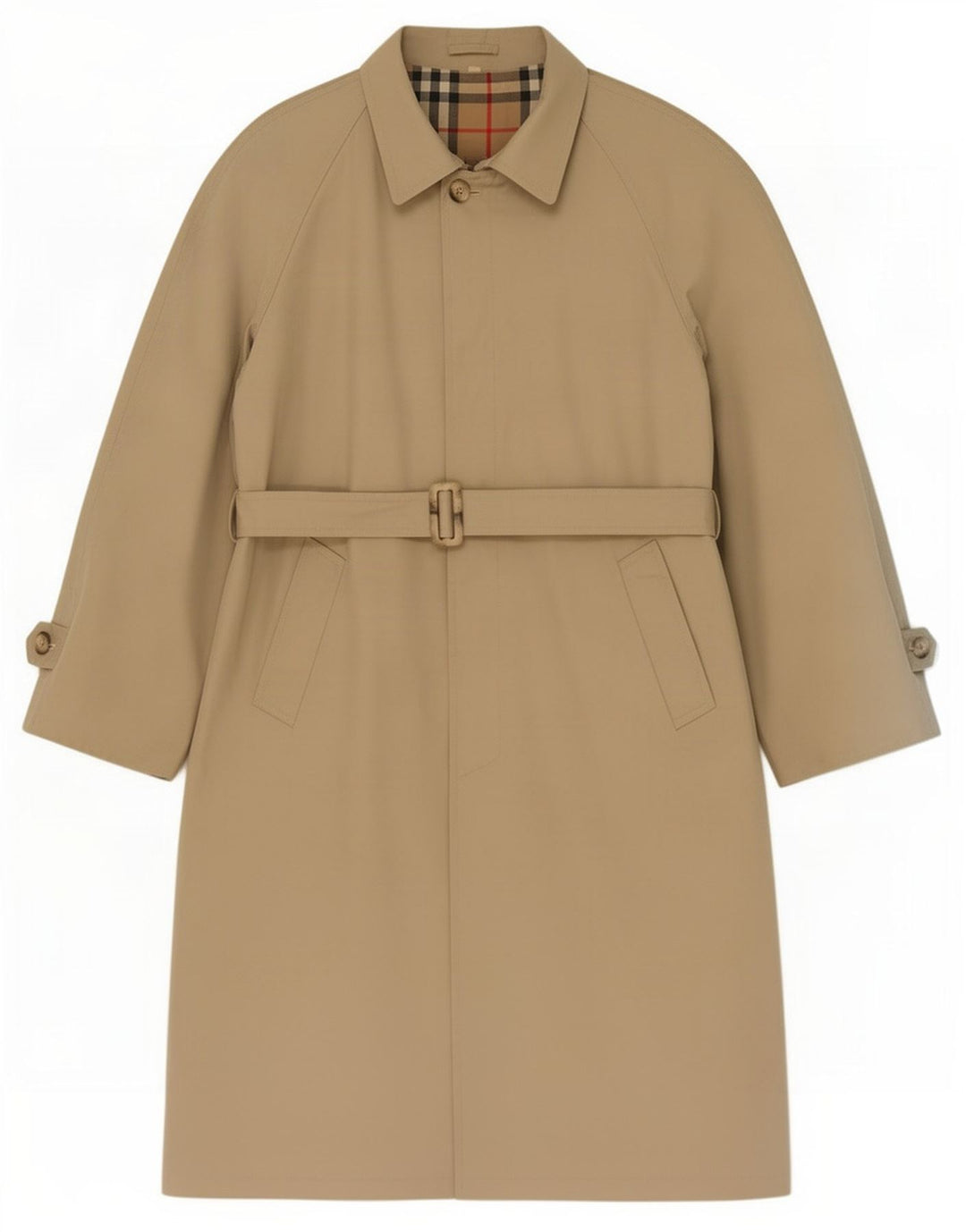 Vintage Mens Trench Coat IT 50 Large Beige Polyester