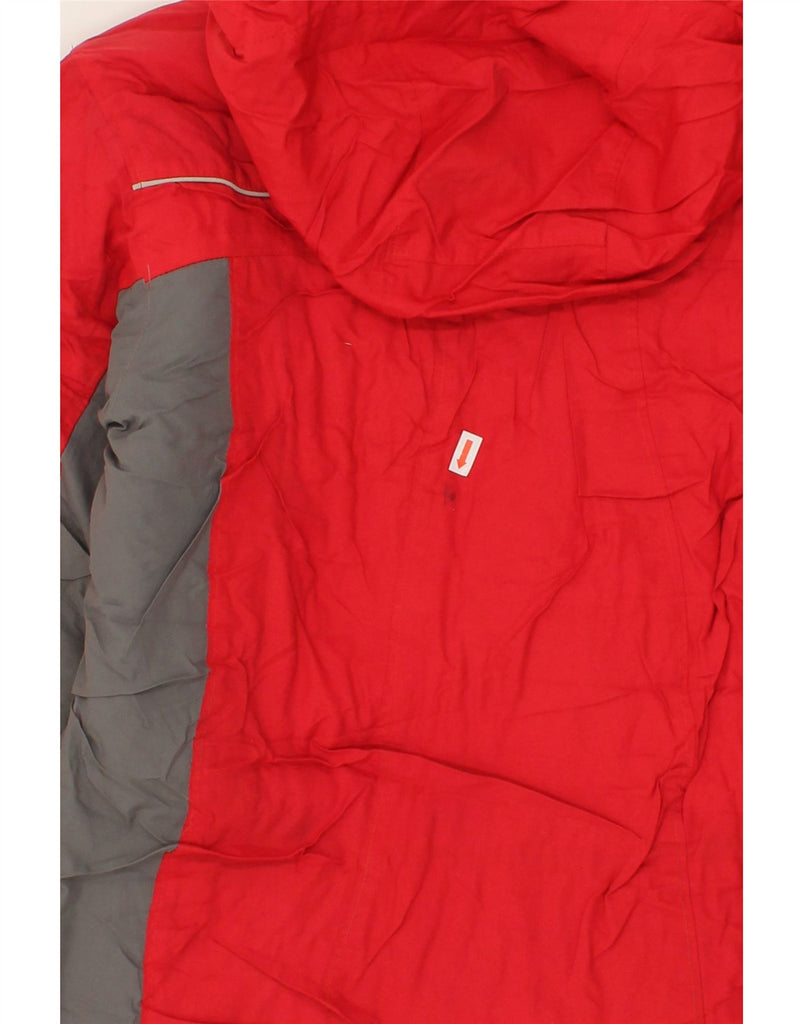 COLUMBIA Boys Hooded Windbreaker Jacket 14-15 Years Red Colourblock Nylon Vintage Columbia and Second-Hand Columbia from Messina Hembry 