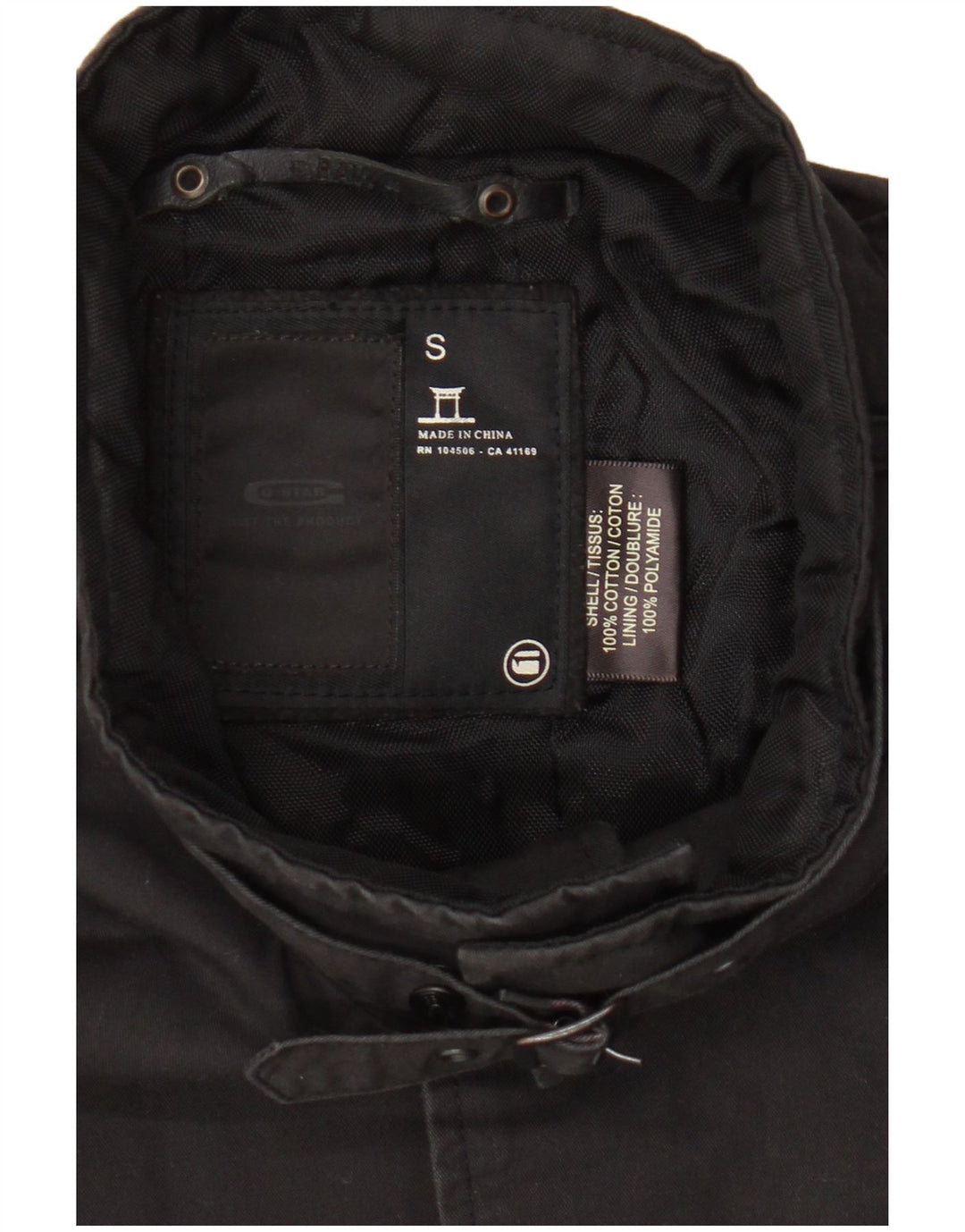 G-Star Womens Short Sleeve Bomber Jacket UK 10 Small Black Cotton