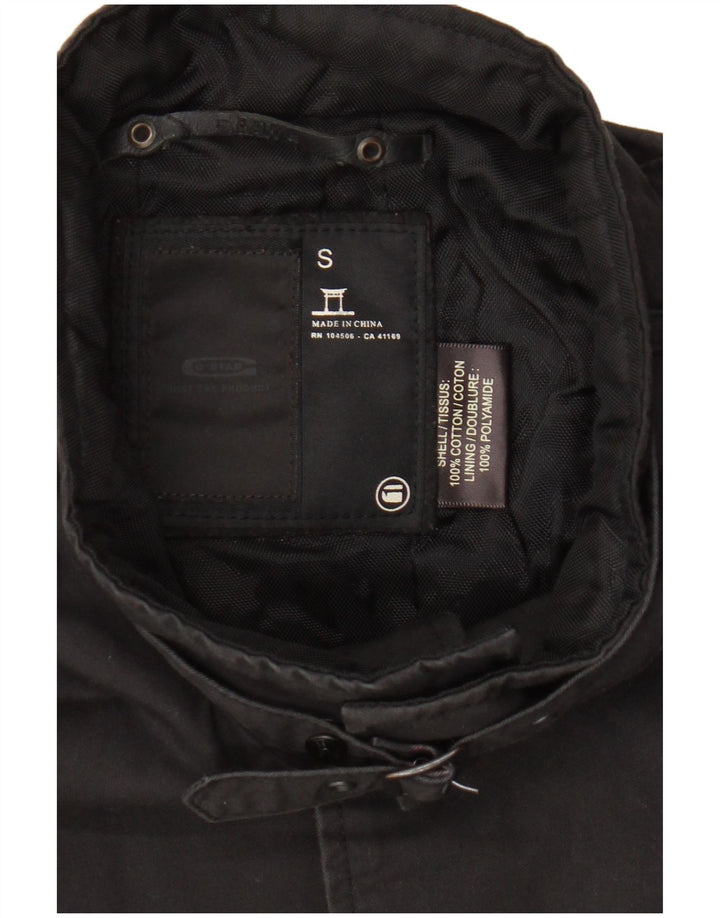 G-Star Womens Short Sleeve Bomber Jacket UK 10 Small Black Cotton