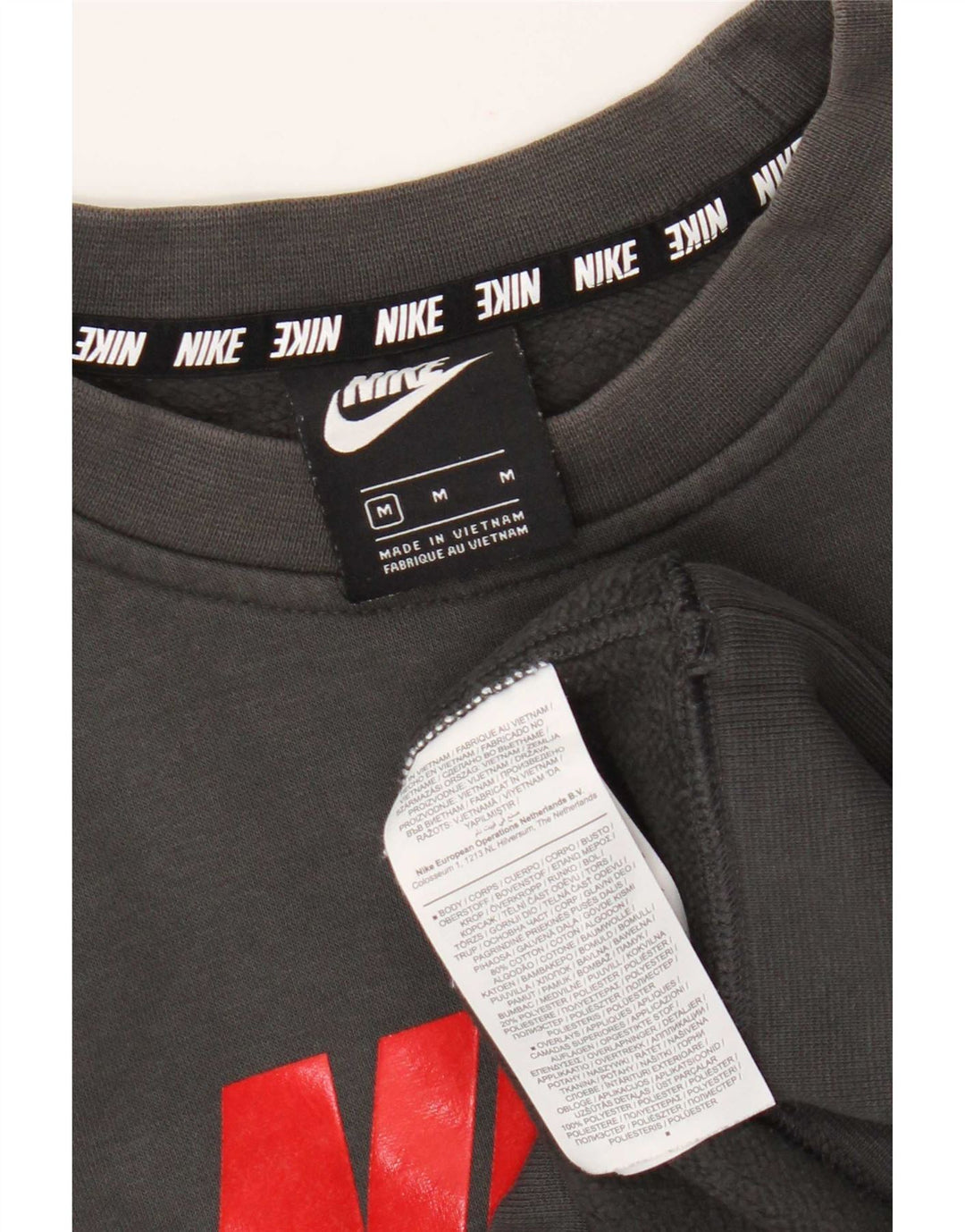 Nike Mens Graphic Sweatshirt Jumper Medium Grey Colourblock Cotton