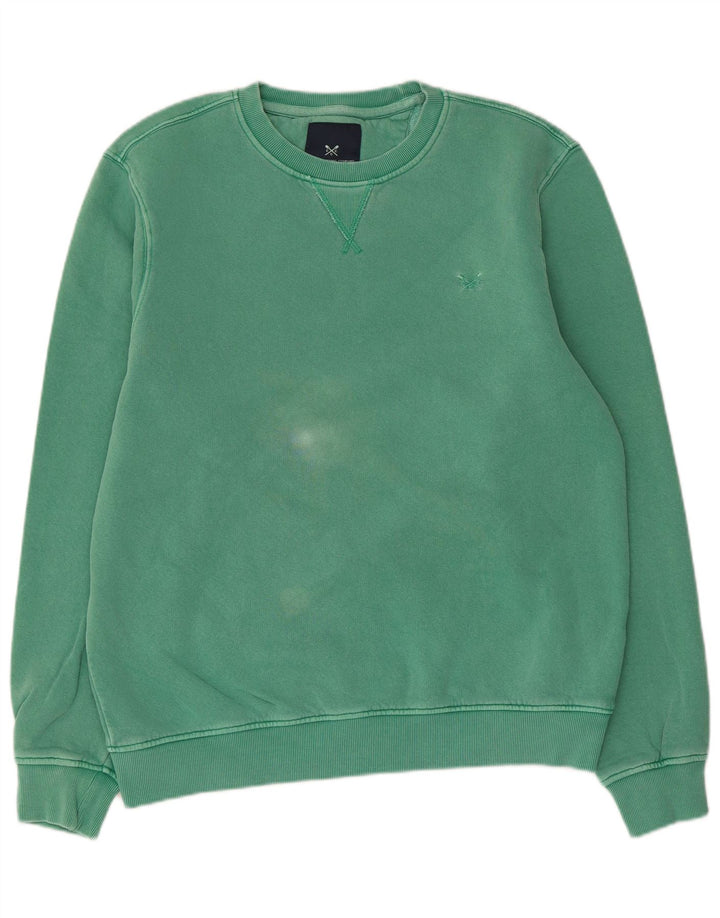 CREW CLOTHING Mens Sweatshirt Jumper Medium Green Cotton