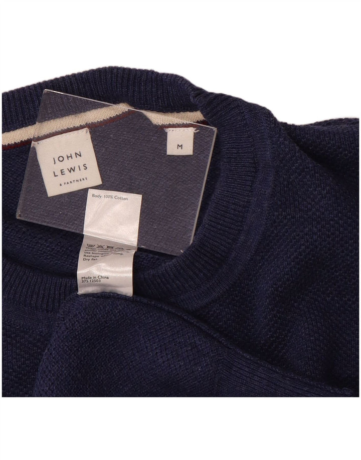 John Lewis Mens Crew Neck Jumper Sweater Medium Navy Blue Cotton