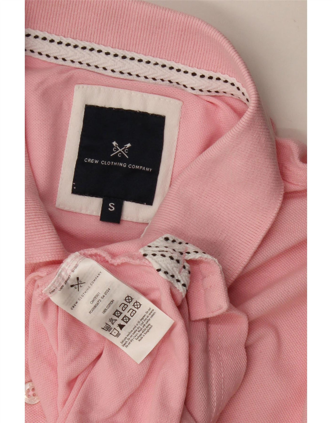 CREW CLOTHING Mens Polo Shirt Small Pink Cotton