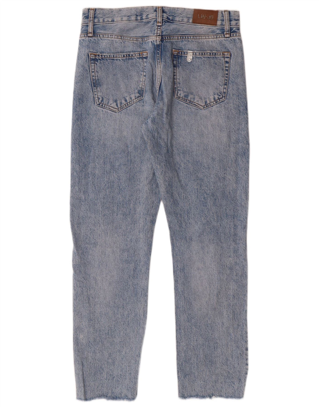 Liu Jo Womens Distressed Cropped Jeans W27 L27 Blue Cotton