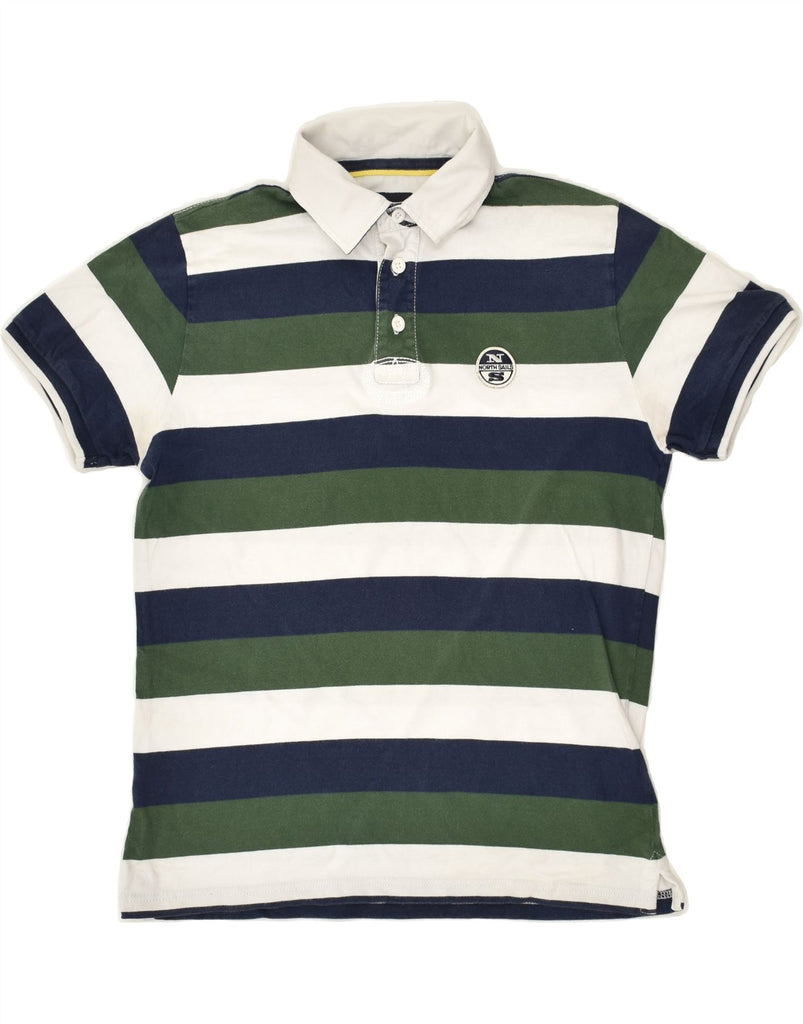 NORTH SAILS Mens Polo Shirt Medium Multicoloured Striped Cotton | Vintage North Sails | Thrift | Second-Hand North Sails | Used Clothing | Messina Hembry 