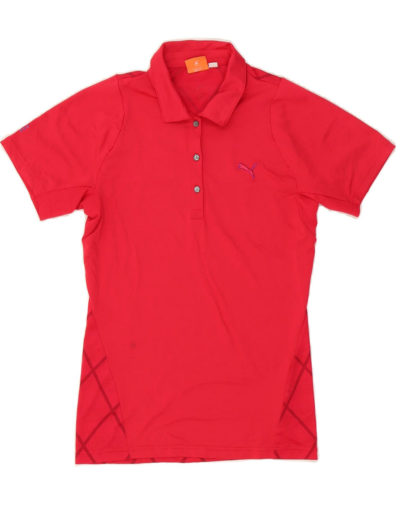 PUMA Womens Polo Shirt UK 10 Small Red Argyle/Diamond Vintage Puma and Second-Hand Puma from Messina Hembry 