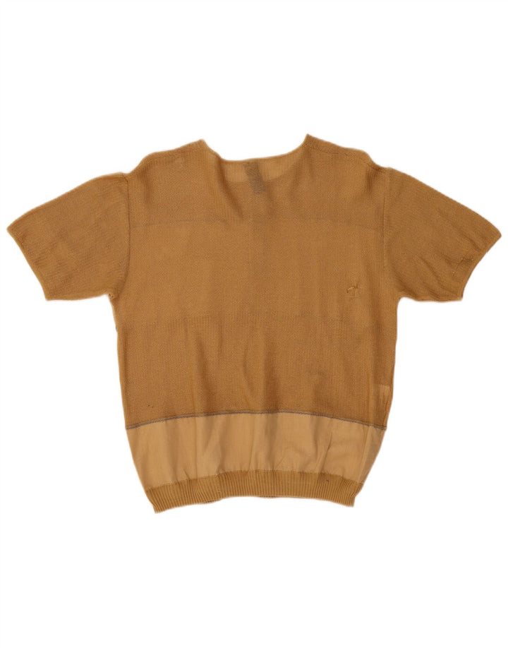 MODIGLIANI Womens Crew Neck Jumper Sweater IT 48 XL Beige Colourblock