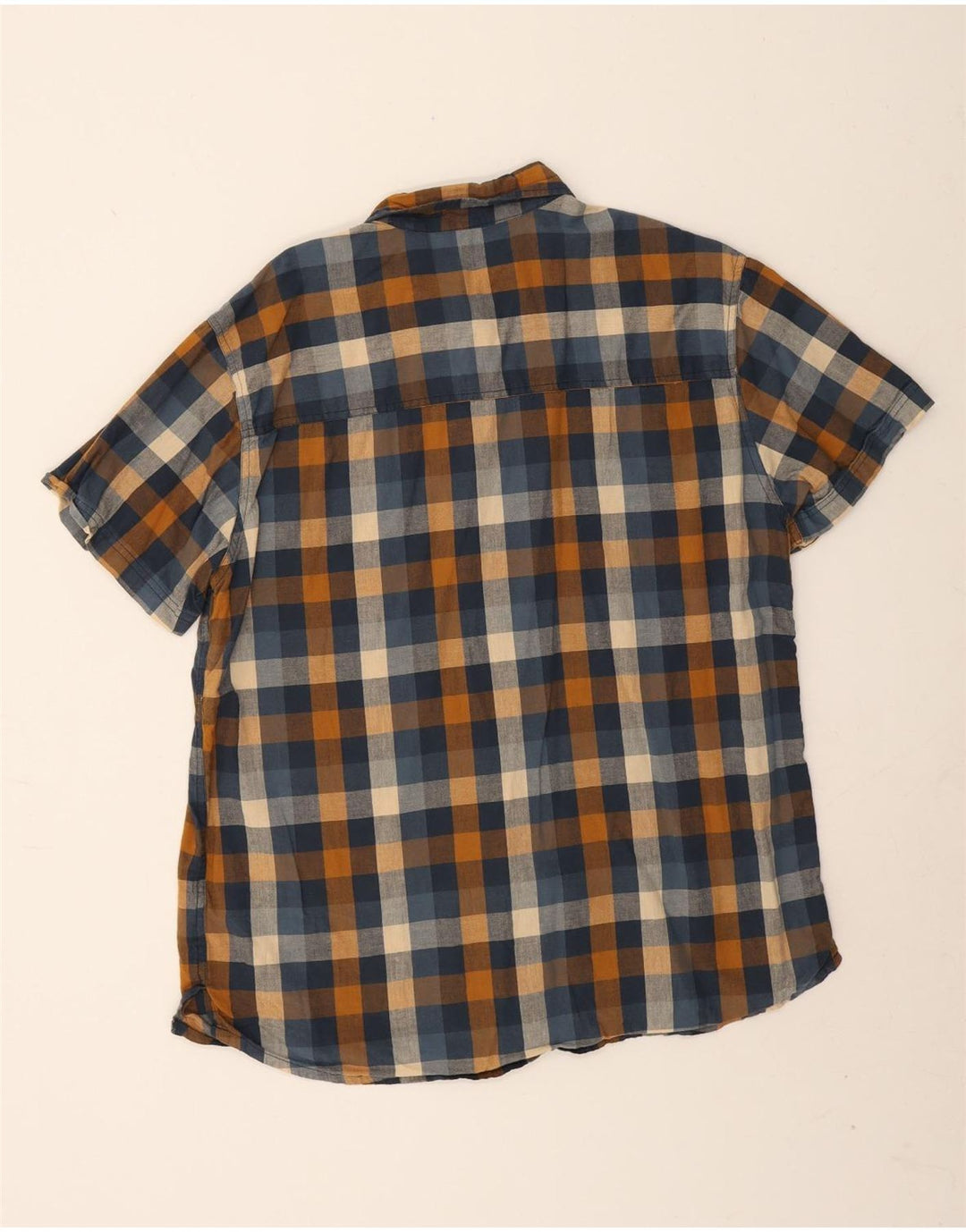 Mountain Warehouse Mens Short Sleeve Shirt XL Multicoloured Check Cotton