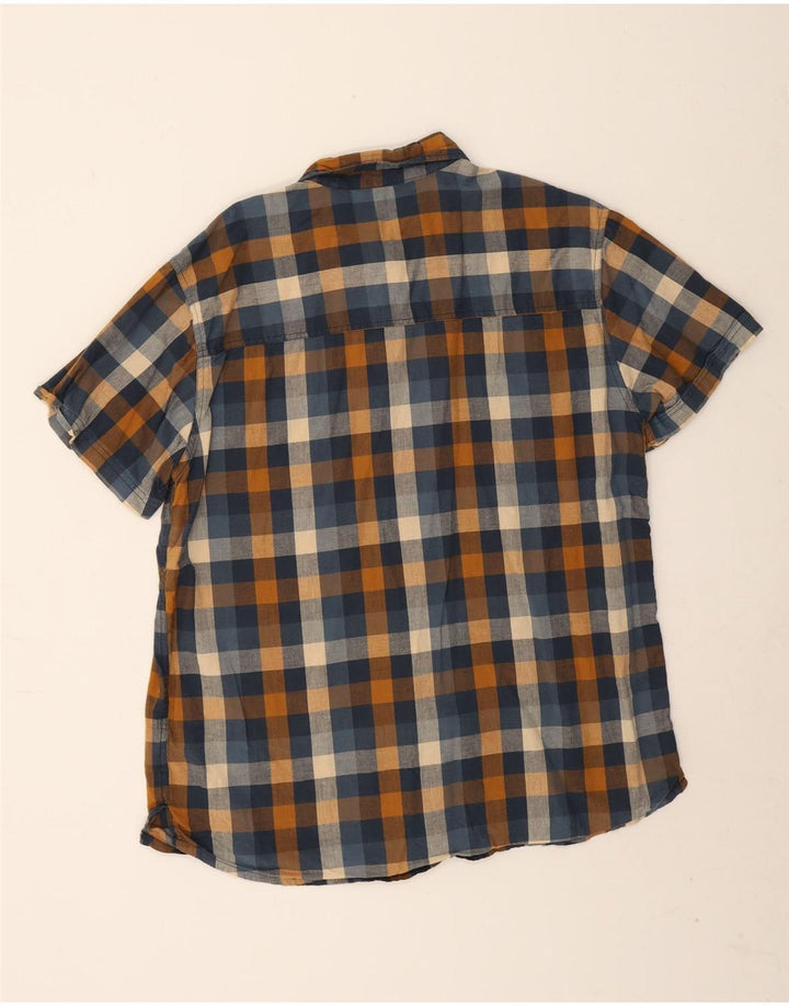 Mountain Warehouse Mens Short Sleeve Shirt XL Multicoloured Check Cotton
