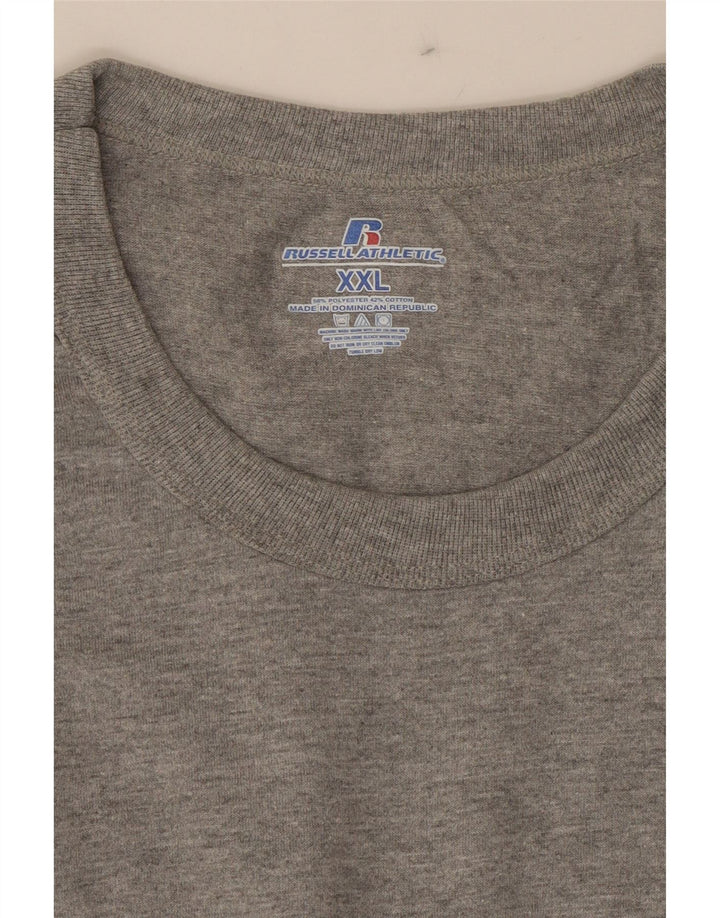 RUSSELL ATHLETIC Mens T-Shirt Top 2XL Grey Polyester Vintage Russell Athletic and Second-Hand Russell Athletic from Messina Hembry 