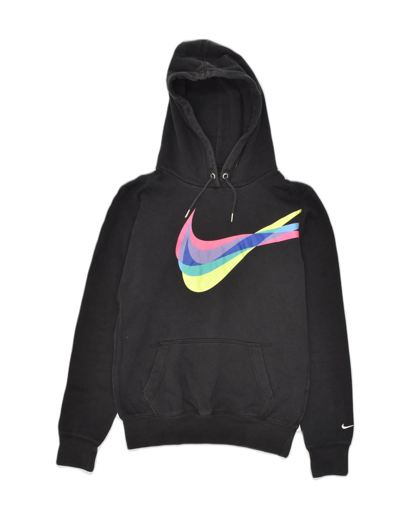 NIKE Mens Graphic Hoodie Jumper Small Black Cotton | Vintage Nike | Thrift | Second-Hand Nike | Used Clothing | Messina Hembry 