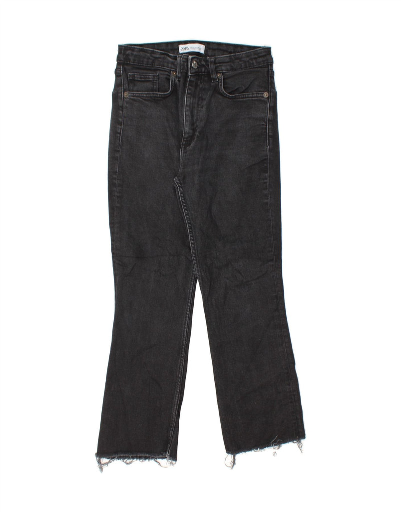 ZARA Womens High Waist Cropped Jeans EU 38 Small W26 L24 Black Vintage Zara and Second-Hand Zara from Messina Hembry 