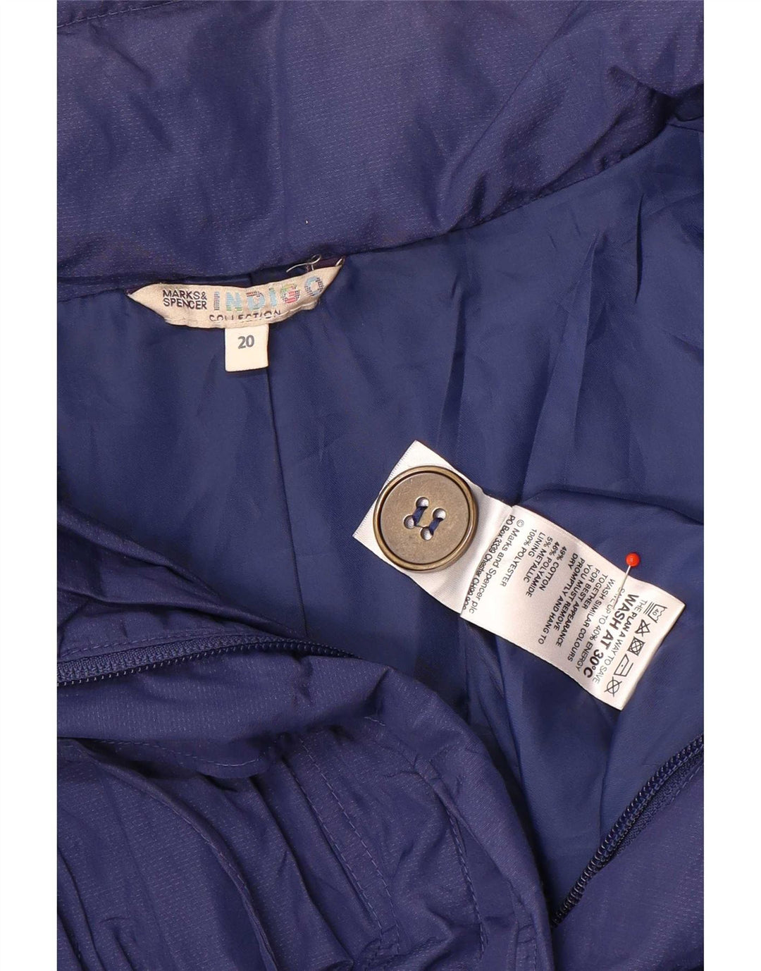 Marks & Spencer Womens Oversized Raincoat UK 20 2XL Blue Cotton