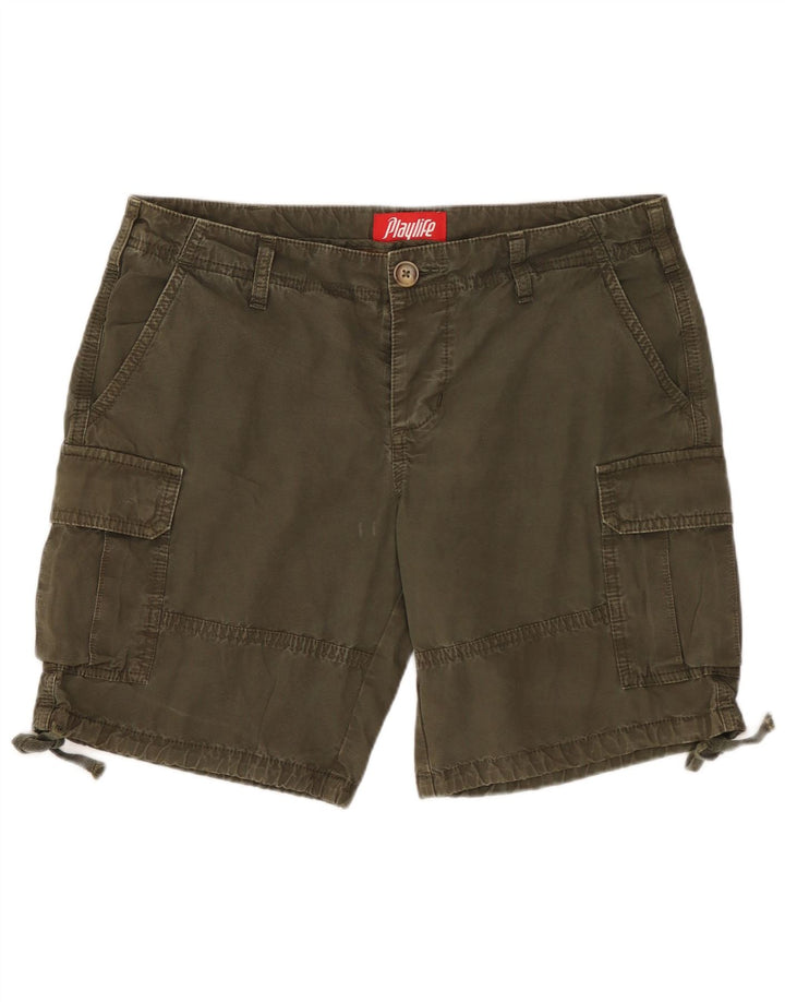 Playlife Womens Cargo Shorts IT 44 Medium W32  Khaki