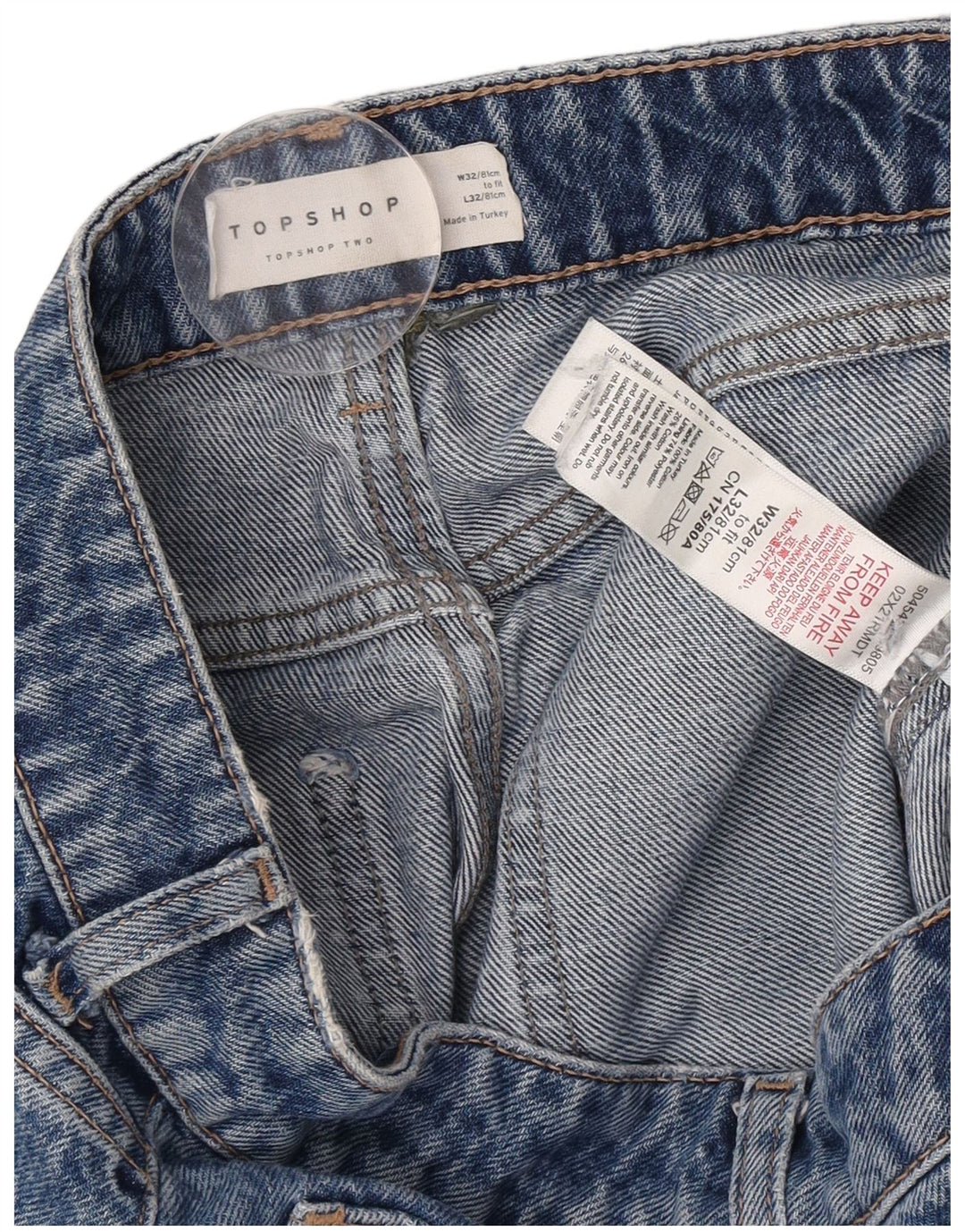 Topshop Womens Bootcut Jeans W32 L32 Blue Cotton