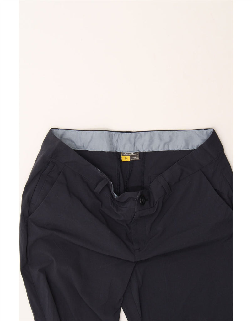 EDDIE BAUER Womens Slim Chino Trousers US 10 Large W32 L28 Navy Blue Nylon Vintage Eddie Bauer and Second-Hand Eddie Bauer from Messina Hembry 