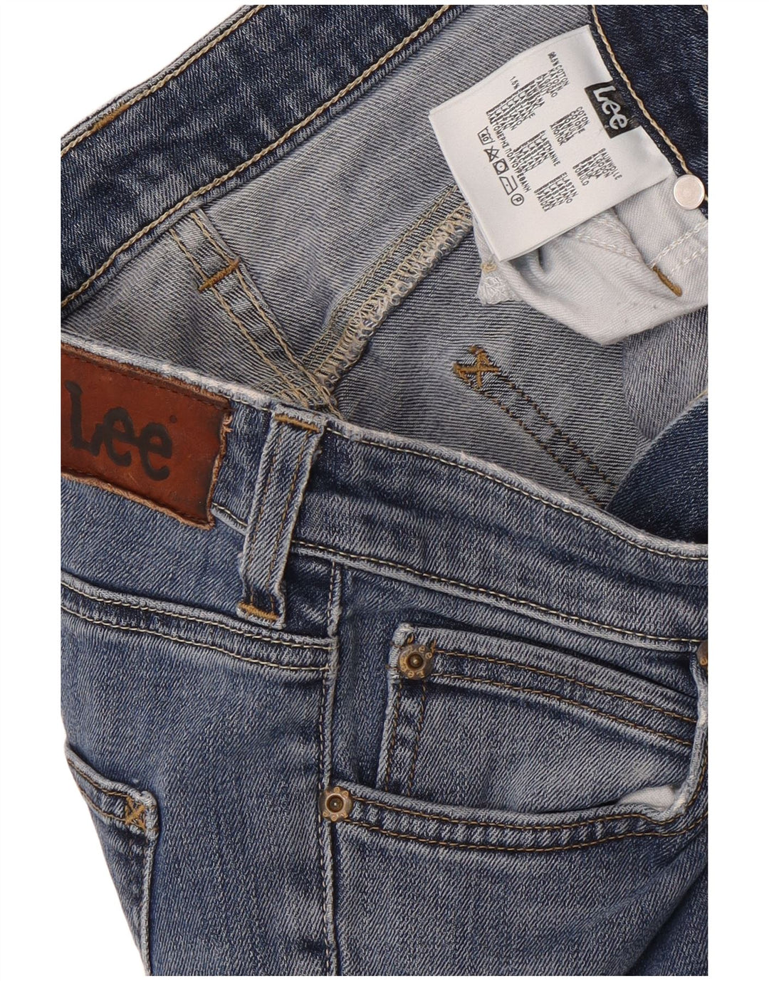 Lee Mens Marion Straight Jeans W29 L31 Blue Cotton