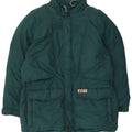 Vintage Mens Hooded Padded Ski Jacket IT 54 2XL Green Polyester